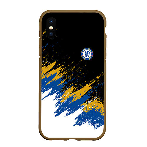 Чехол iPhone XS Max матовый CHELSEA БРЫЗГИ КРАСОК / 3D-Коричневый – фото 1