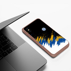 Чехол iPhone XS Max матовый CHELSEA БРЫЗГИ КРАСОК, цвет: 3D-коричневый — фото 2