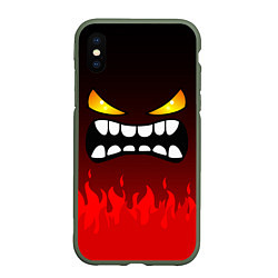 Чехол iPhone XS Max матовый Geometry Dash: Anger Smile