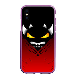 Чехол iPhone XS Max матовый Geometry Dash: Demon Smile, цвет: 3D-фиолетовый