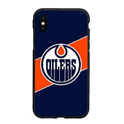 Чехол iPhone XS Max матовый Эдмонтон Ойлерз Edmonton Oilers NHL, цвет: 3D-черный