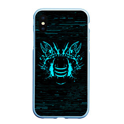 Чехол iPhone XS Max матовый DEAD SPACE АЙЗЕК КЛАРК НЕОН МЁРТВЫЙ КОСМОС, цвет: 3D-голубой