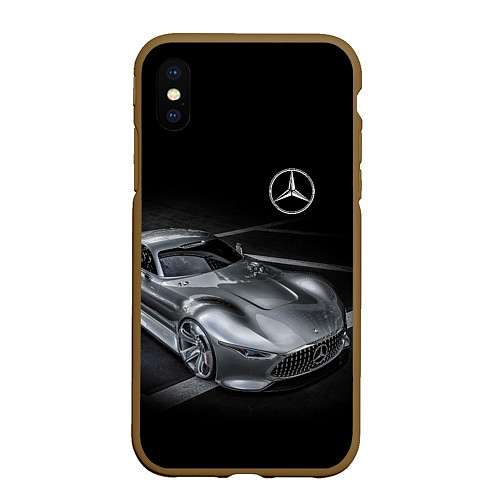 Чехол iPhone XS Max матовый Mercedes-Benz motorsport black / 3D-Коричневый – фото 1