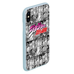 Чехол iPhone XS Max матовый JOJOS BIZARRE ADVENTURE ЧЁРНО БЕЛОЕ, цвет: 3D-голубой — фото 2