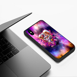 Чехол iPhone XS Max матовый Бумбокс в космосе, цвет: 3D-черный — фото 2