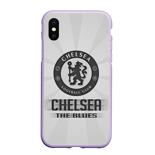 Чехол iPhone XS Max матовый Chelsea FC Graphite Theme / 3D-Светло-сиреневый – фото 1