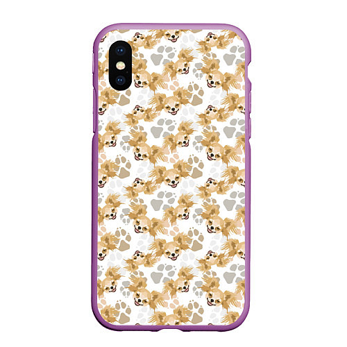 Чехол iPhone XS Max матовый Собака Чихуахуа Chihuahua / 3D-Фиолетовый – фото 1