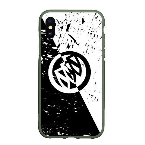 Чехол iPhone XS Max матовый Buick Black and White Grunge / 3D-Темно-зеленый – фото 1