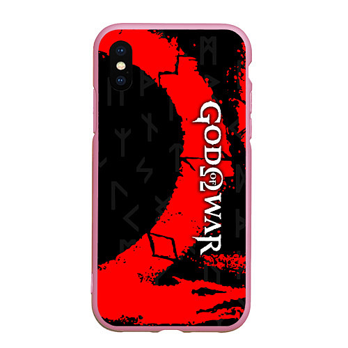 Чехол iPhone XS Max матовый GOD OF WAR СИМВОЛ КРАТОСА / 3D-Розовый – фото 1
