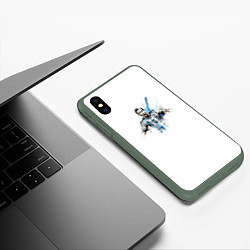 Чехол iPhone XS Max матовый Messi Argentina Team, цвет: 3D-темно-зеленый — фото 2