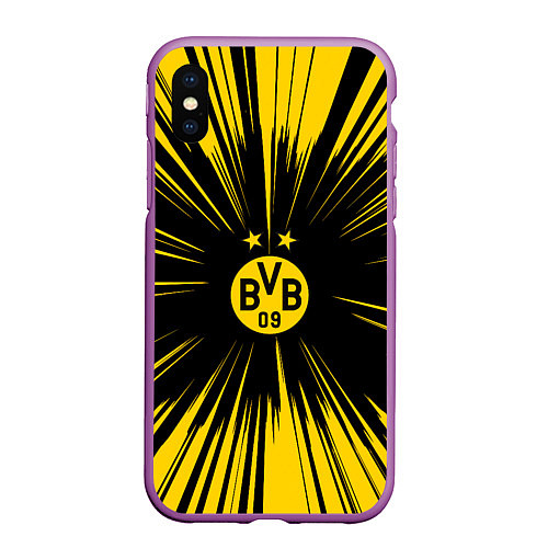 Чехол iPhone XS Max матовый Borussia Dortmund Crush Theme / 3D-Фиолетовый – фото 1