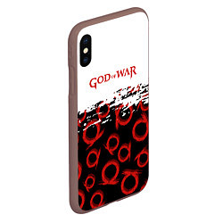 Чехол iPhone XS Max матовый God of War Logo Pattern, цвет: 3D-коричневый — фото 2