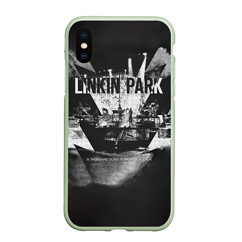 Чехол iPhone XS Max матовый A Thousand Suns: Puerta De Alcala - Linkin Park / 3D-Салатовый – фото 1