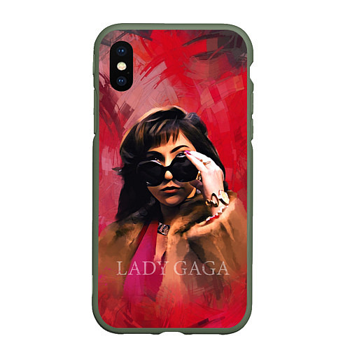 Чехол iPhone XS Max матовый Очки Gaga / 3D-Темно-зеленый – фото 1