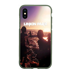 Чехол iPhone XS Max матовый Linkin Park - One More Light, цвет: 3D-темно-зеленый