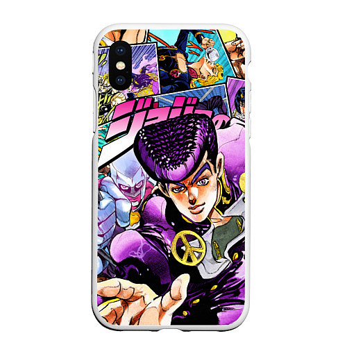 Чехол iPhone XS Max матовый JoJos Bizarre Adventure: Josuke / 3D-Белый – фото 1