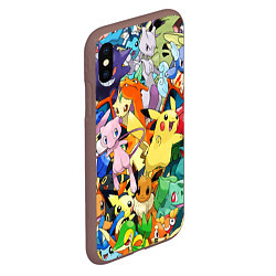 Чехол iPhone XS Max матовый АНИМЕ, ПОКЕМОНЫ ВСЕ ПЕРСОНАЖИ POKEMON, цвет: 3D-коричневый — фото 2