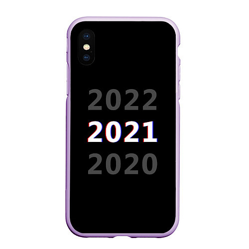 Чехол iPhone XS Max матовый 2020 2021 2022 / 3D-Сиреневый – фото 1