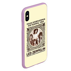 Чехол iPhone XS Max матовый Led Zeppelin - Texas International Pop Festival 19, цвет: 3D-сиреневый — фото 2