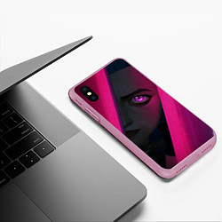 Чехол iPhone XS Max матовый Jinx Arcane League of Legends, цвет: 3D-розовый — фото 2