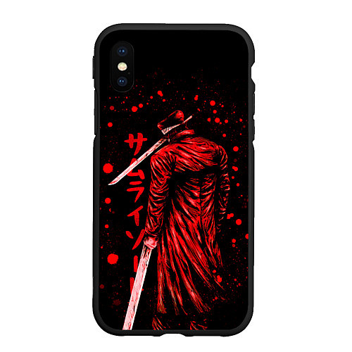 Чехол iPhone XS Max матовый Katana Man Chainsaw Man / 3D-Черный – фото 1