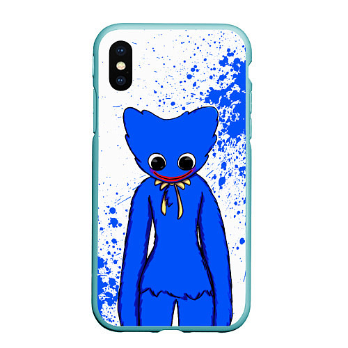 Чехол iPhone XS Max матовый POPPY PLAYTIME BLUE ИГРА ПОППИ ПЛЕЙТАЙМ ХАГГИ ВАГГ / 3D-Мятный – фото 1