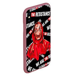 Чехол iPhone XS Max матовый БУМАЖНЫЙ ДОМ WE ARE THE RESISTANCE, цвет: 3D-малиновый — фото 2