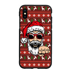 Чехол iPhone XS Max матовый Bad Santa Плохой Санта, цвет: 3D-черный