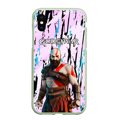Чехол iPhone XS Max матовый God of War Бог войны / 3D-Салатовый – фото 1