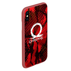 Чехол iPhone XS Max матовый God of War Эмблема, цвет: 3D-красный — фото 2