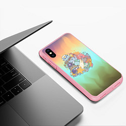 Чехол iPhone XS Max матовый Северное сияние и монстры, цвет: 3D-баблгам — фото 2