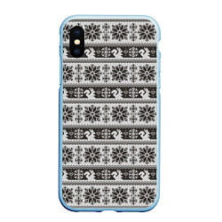 Чехол iPhone XS Max матовый Squirrel Pattern, цвет: 3D-голубой