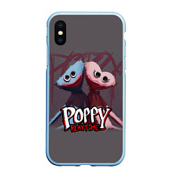 Чехол iPhone XS Max матовый ХАГГИ ВАГГИ ПАРОЧКА - POPPY PLAYTIME, цвет: 3D-голубой