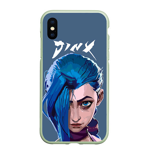 Чехол iPhone XS Max матовый Jinx Arcane / 3D-Салатовый – фото 1