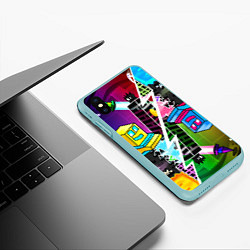 Чехол iPhone XS Max матовый Geometry Dash: Parallel Worlds, цвет: 3D-мятный — фото 2