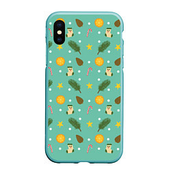 Чехол iPhone XS Max матовый Cozy pattern Зимний узор