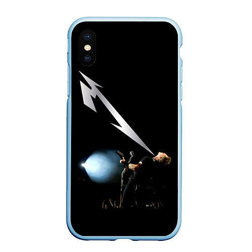 Чехол iPhone XS Max матовый Quebec Magnetic - Metallica / 3D-Голубой – фото 1