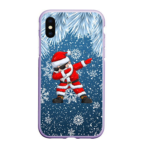 Чехол iPhone XS Max матовый DAB SANTA WINTER / 3D-Светло-сиреневый – фото 1