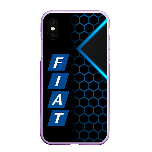 Чехол iPhone XS Max матовый FIAT BLUE SPORT ФИАТ СПОРТ / 3D-Сиреневый – фото 1