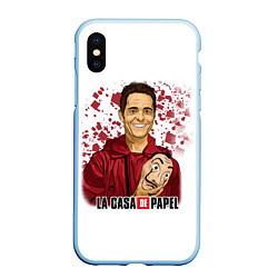 Чехол iPhone XS Max матовый ГРАБИТЕЛЬ БУМАЖНЫЙ ДОМ - LA CASA DE PAPEL