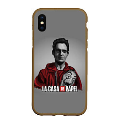 Чехол iPhone XS Max матовый LA CASA DE PAPEL - БУМАЖНЫЙ ДОМ СЕРИАЛ, цвет: 3D-коричневый