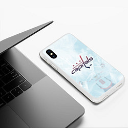 Чехол iPhone XS Max матовый Washington Capitals Ovi8 Ice theme, цвет: 3D-белый — фото 2