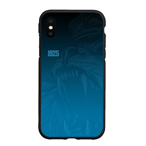 Чехол iPhone XS Max матовый 1925 SPB Lion Dark Theme / 3D-Черный – фото 1