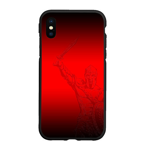 Чехол iPhone XS Max матовый Спартак Гладиатор Red Theme / 3D-Черный – фото 1