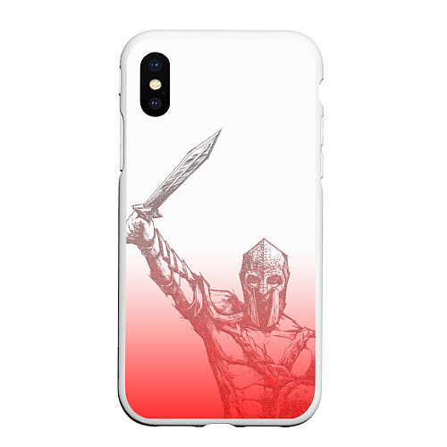 Чехол iPhone XS Max матовый Спартак Гладиатор White Theme / 3D-Белый – фото 1