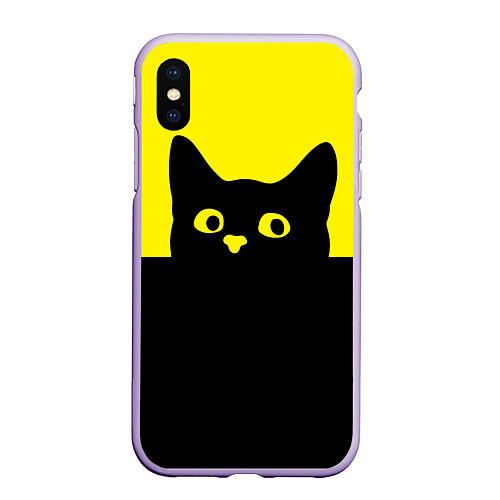 Чехол iPhone XS Max матовый Котик голова кота / 3D-Светло-сиреневый – фото 1