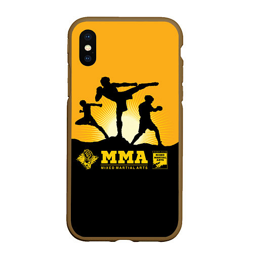 Чехол iPhone XS Max матовый ММА Mixed Martial Arts / 3D-Коричневый – фото 1