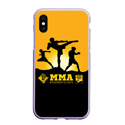 Чехол iPhone XS Max матовый ММА Mixed Martial Arts, цвет: 3D-светло-сиреневый