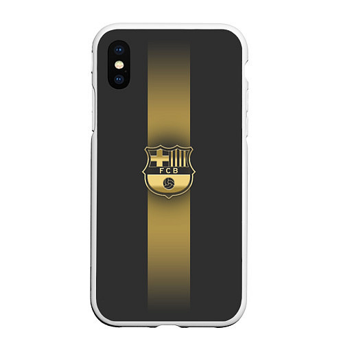 Чехол iPhone XS Max матовый Barcelona Gold-Graphite Theme / 3D-Белый – фото 1