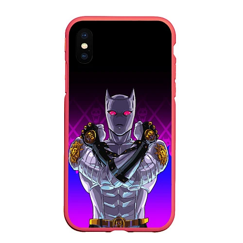 Чехол iPhone XS Max матовый JOJO KILLER QUEEN КОРОЛЕВА УБИЙЦА FIRE STYLE / 3D-Красный – фото 1